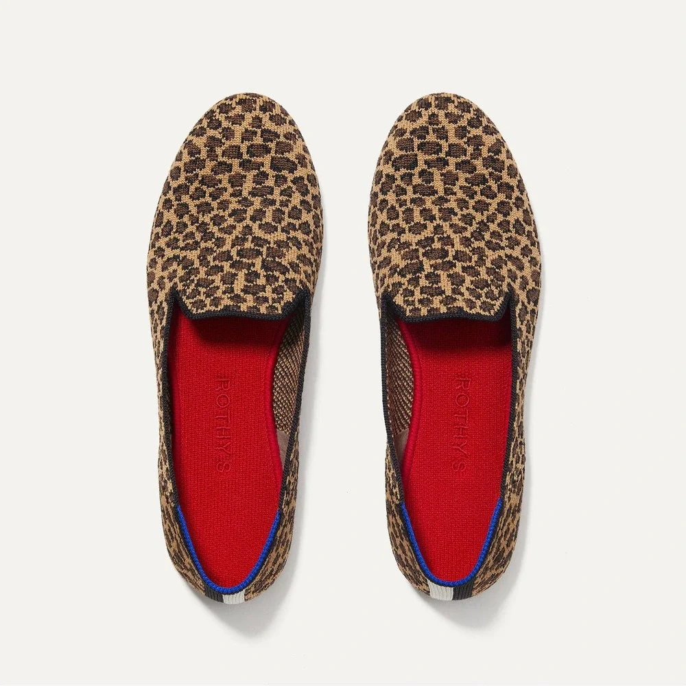 Rothy’s Women's The Loafer Flat Animal Print Comfy Shoes Size 9 NWOB
